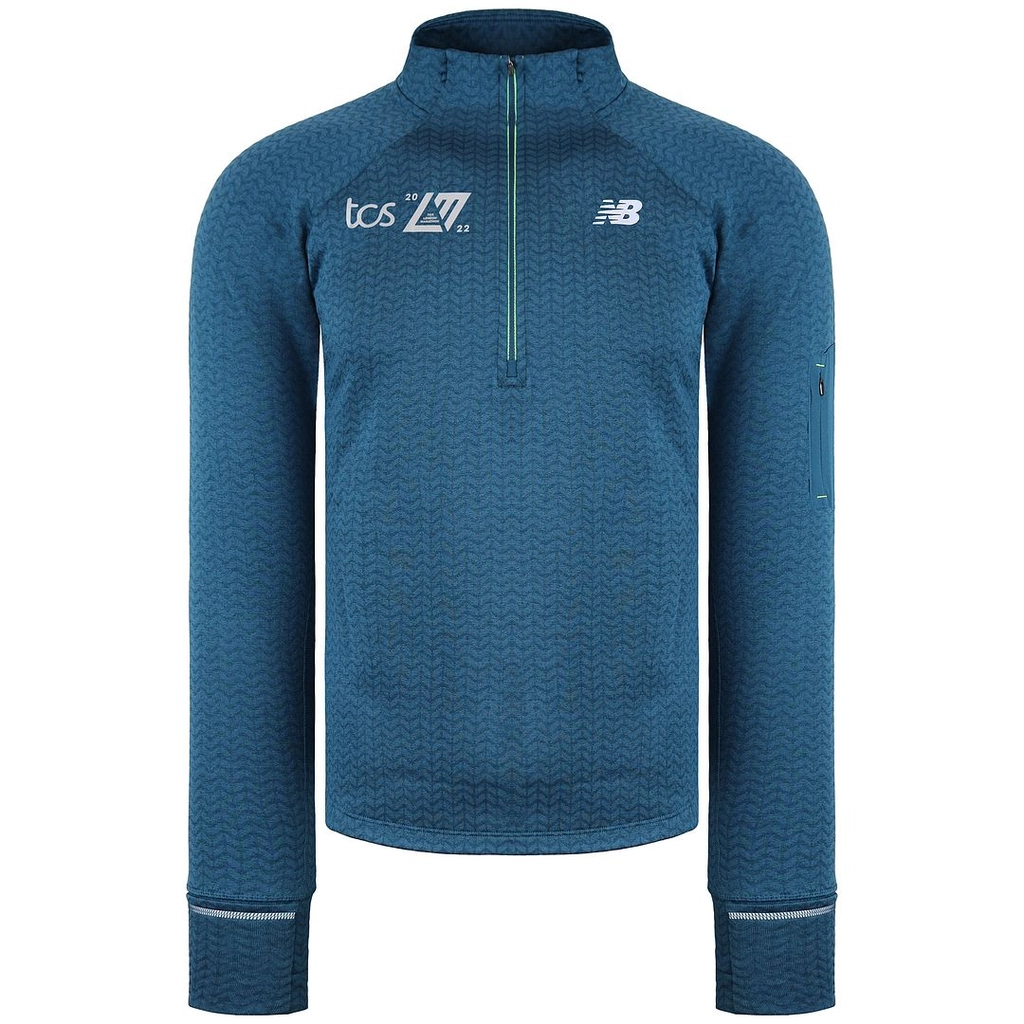 New Balance NB Heat Grid Mens Blue Sweater - Size Small